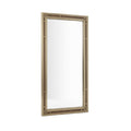 Elegant Wooden Framed Full-Length Mirror with Geometric Design