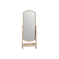 Modern Wooden Full-Length Mirror with Storage Shelf